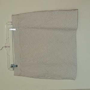 Sandro Beige & White Seersucker Skirt